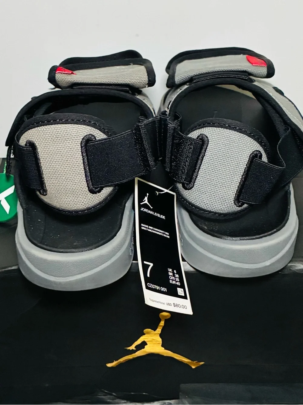 Nike Air Jordan slide Smokey gray and red men’s 7